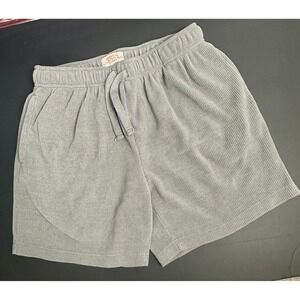 Negative Space Womens Grey Ribbed Knit Drawstring Lounge Shorts Size Medium